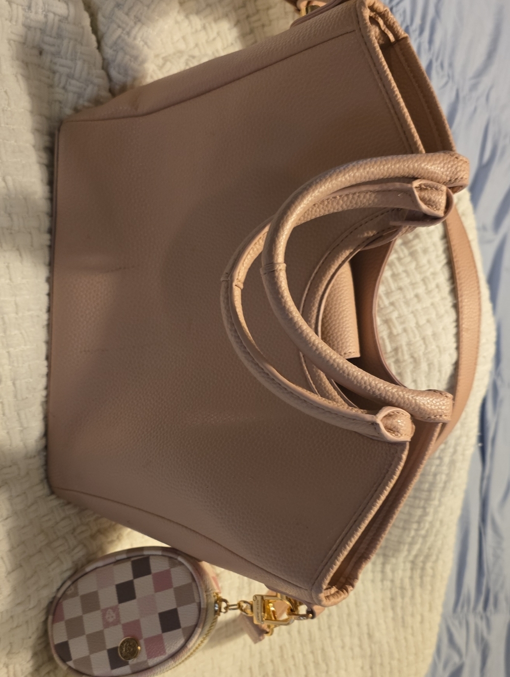 Anne Klein Blush Pink Structured Shoulder Tote